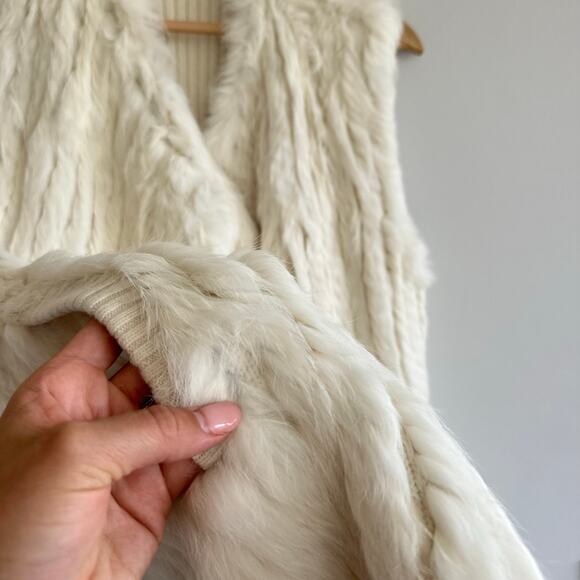 Diane Von Furstenberg Denver Rabbit Fur Cashmere Blend Sweater Vest M - Picture 10 of 10